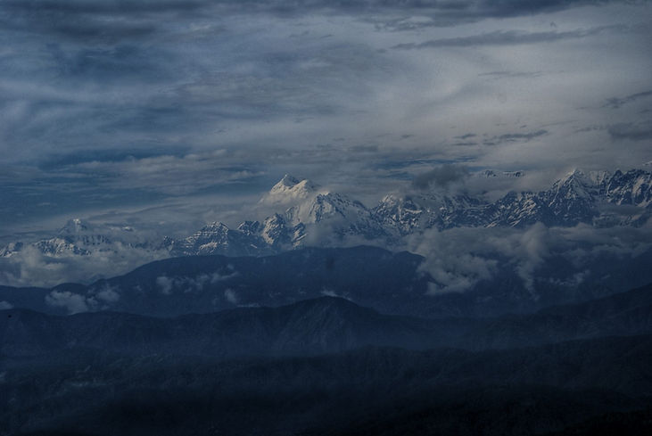 Close view of Trishul Peaks from Kausani, Uttarakhand